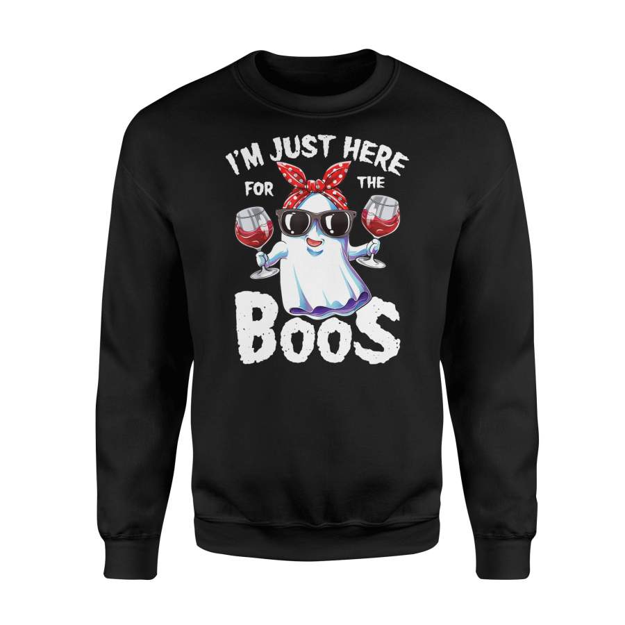 I’m Just Here For The Boos Funny Halloween Gifts Women Ghost – Standard Fleece Sweatshirt