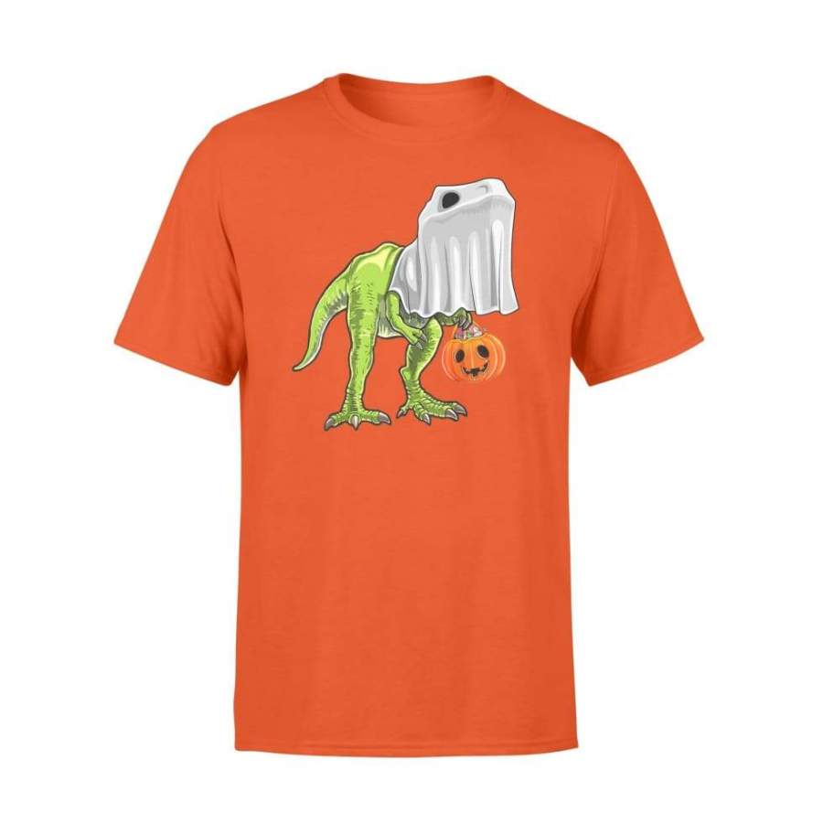 Halloween T Rex Dinosaur Ghost Trick Or Treat Shirt Halloween Costume Graphic Design Digital Printed Shirt – Standard T-shirt