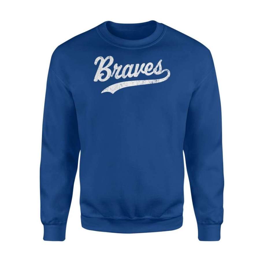 Braves Mascot Vintage Sports Name Design – Standard Fleece Sweatshirt