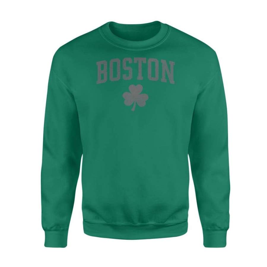 Boston, St Patrick’s Shamrock – Standard Fleece Sweatshirt