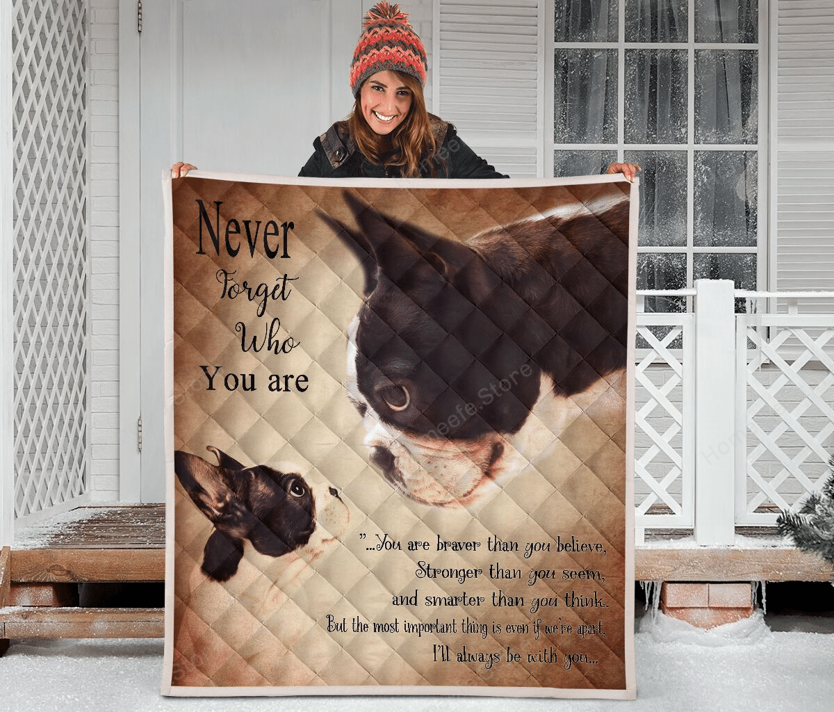 Boston Terrier Dog Quilt AI140918