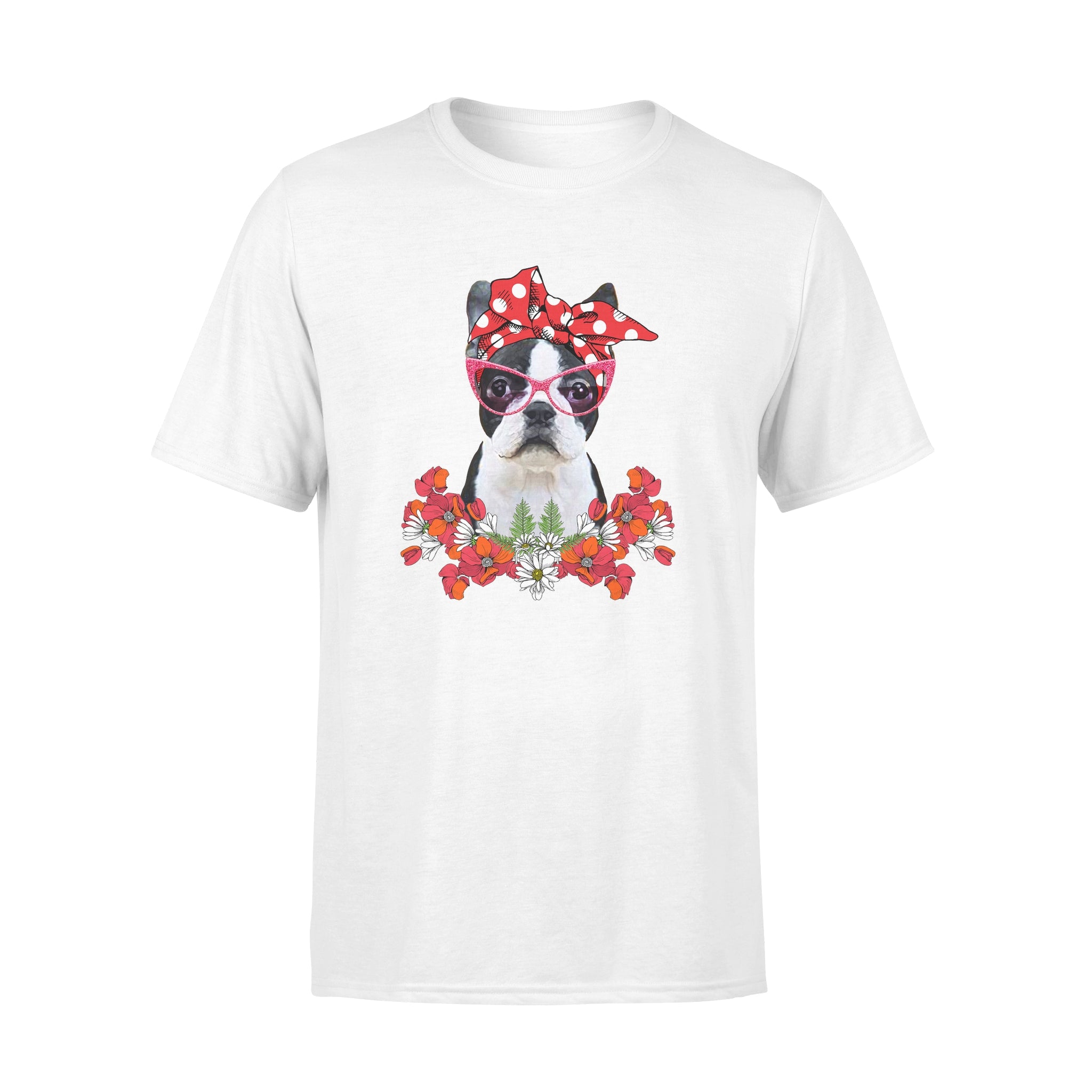 Boston Terrier Mom Flower Bow – Premium Tee