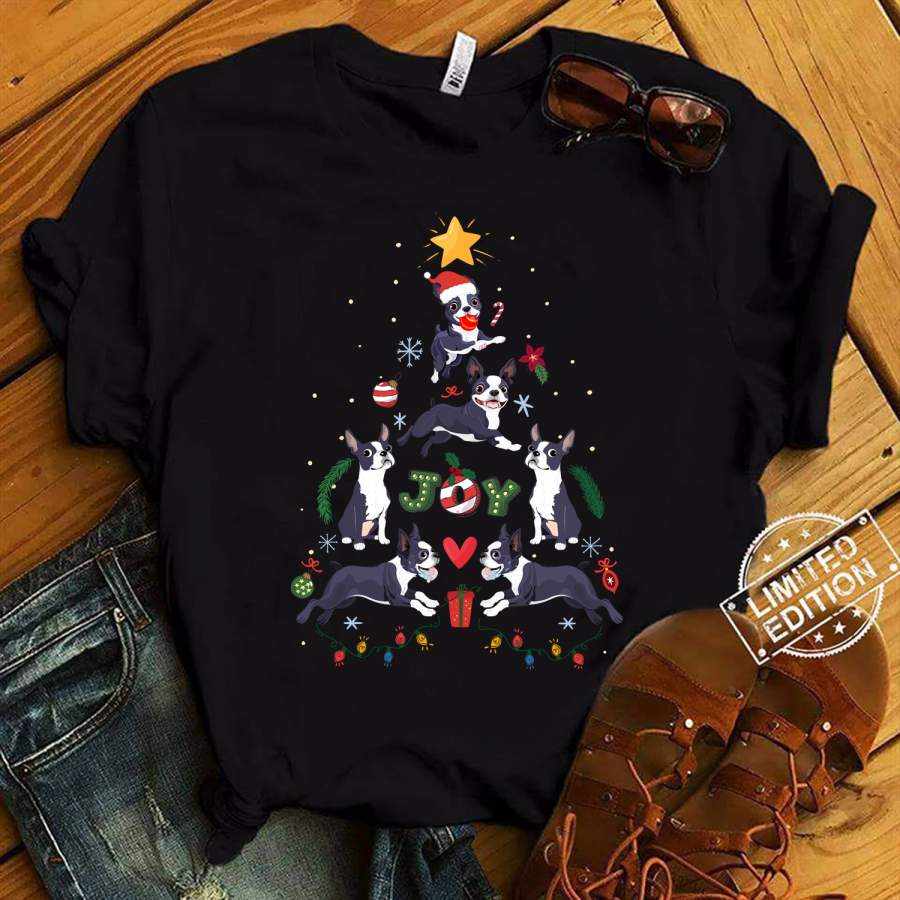 Boston terrier Pine Tree Noel, Christmas T- shirt, Funny T-shirt TR 16C – Standard Women’s T-shirt