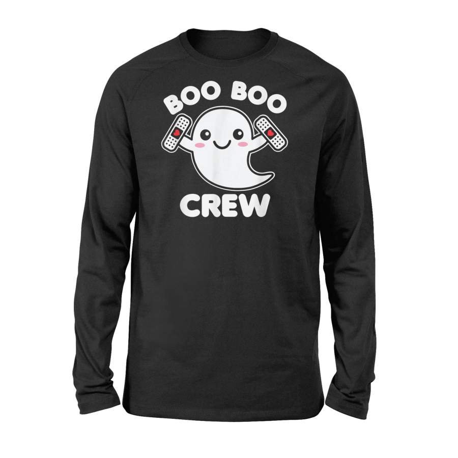 Boo Boo Crew Nurse Ghost Funny Kawaii Halloween Costume – Premium Long Sleeve