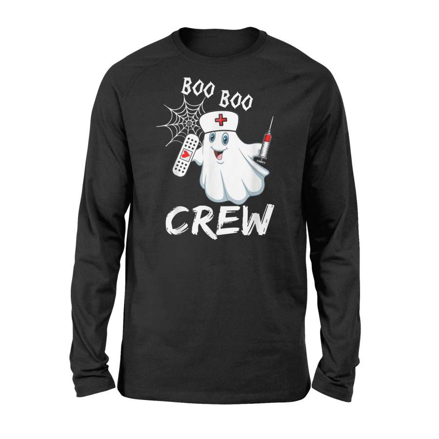 Boo Boo Crew Nurse Ghost Funny Halloween Costume – Premium Long Sleeve