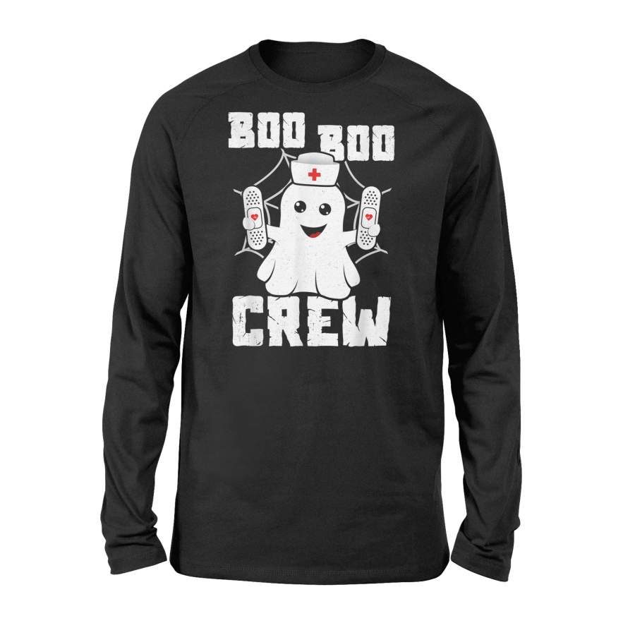 Boo Boo Crew Ghost Nurse Costume Girls Funny Halloween – Premium Long Sleeve