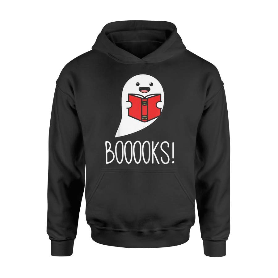 Booooks, Funny Halloween, Cute Ghost Reading Library Books png – Premium Hoodie