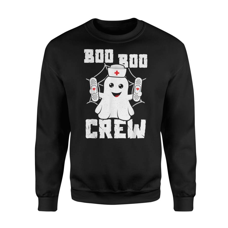 Boo Boo Crew Ghost Nurse Costume Girls Funny Halloween – Premium Fleece Sweatshirt