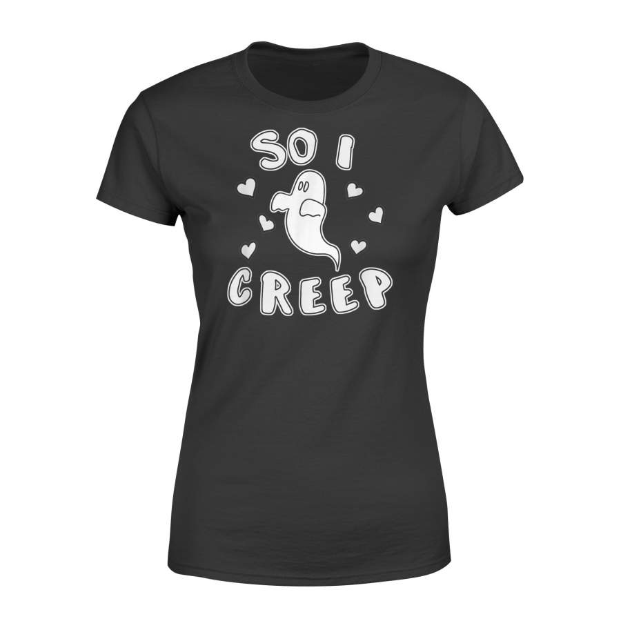 2019 Halloween So I Creep Funny Ghost Hearts – Premium Women’s T-shirt