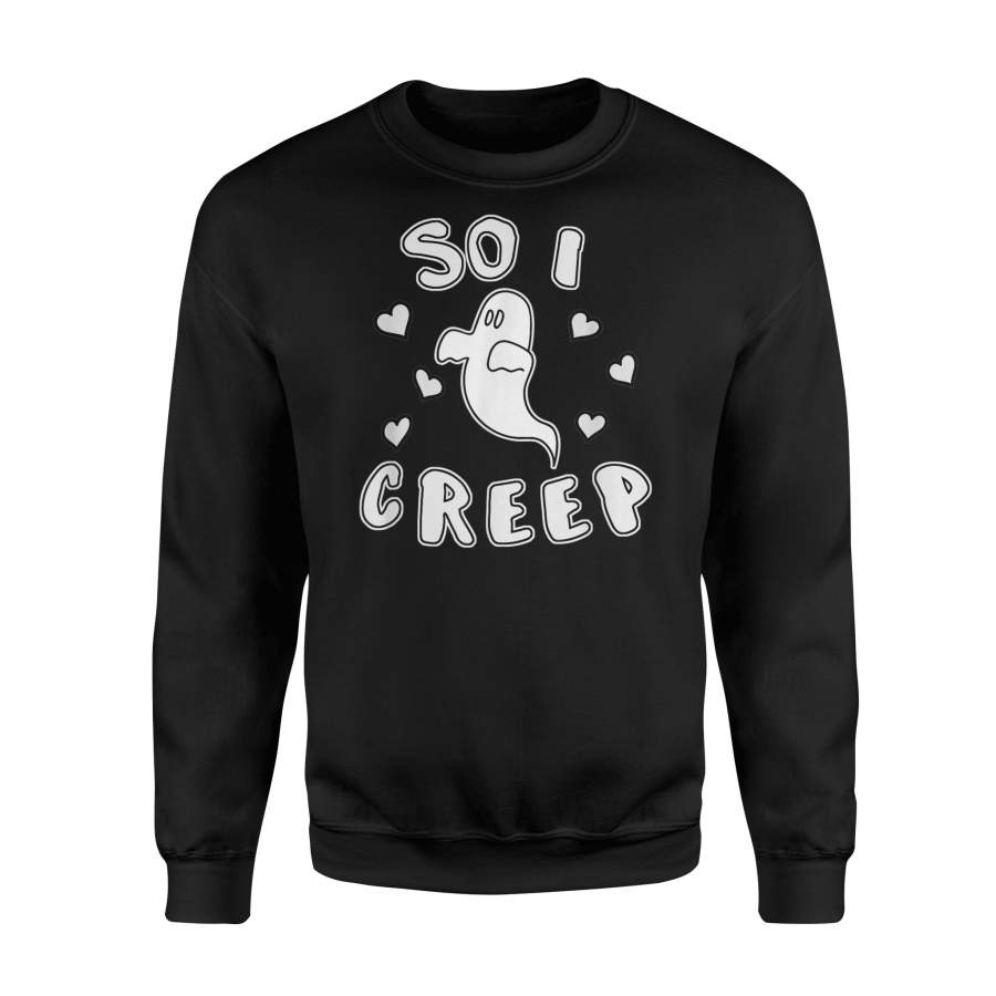 2019 Halloween So I Creep Funny Ghost Hearts – Standard Fleece Sweatshirt