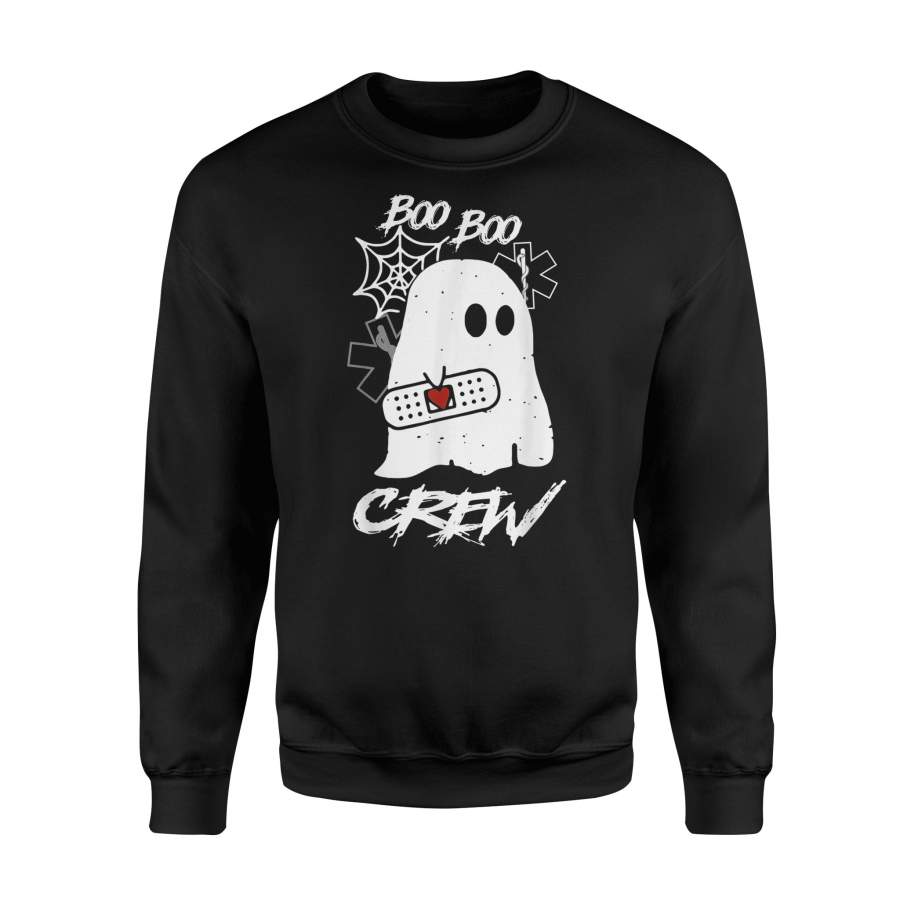 Boo Boo Crew Ghost Paramedic EMT EMS Nurse Halloween Funny – Premium Fleece Sweatshirt