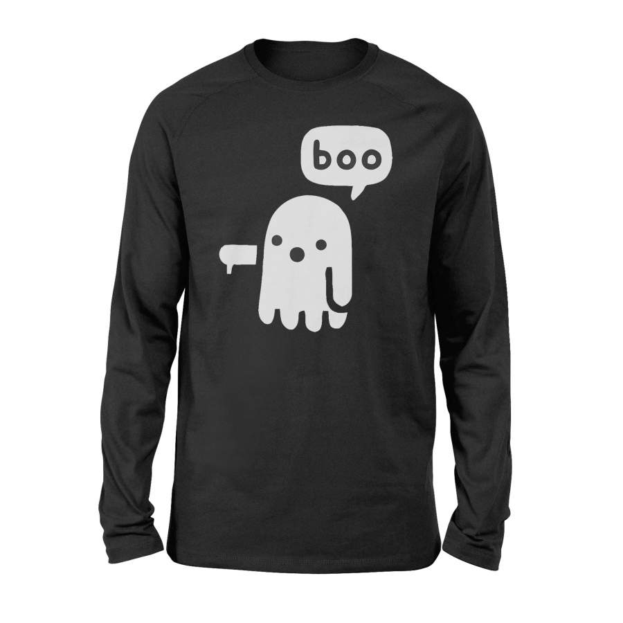 Halloween Boo Ghost T-Shirt Disapproving Ghost – Standard Long Sleeve