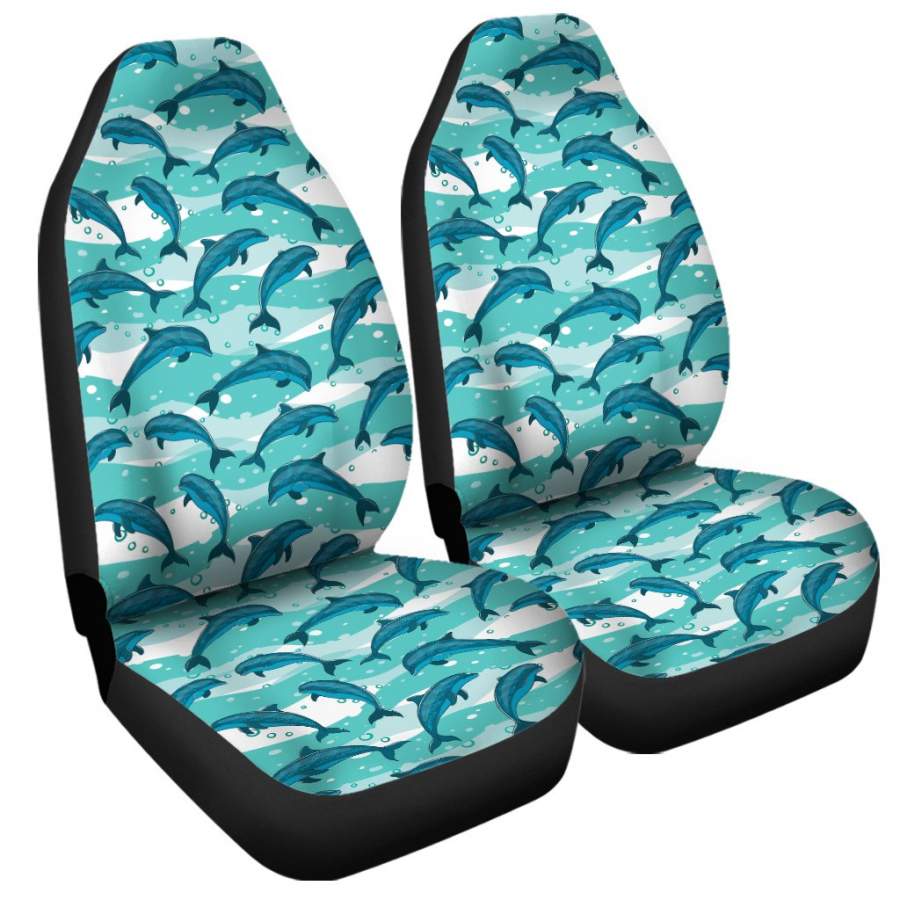 Dolphins In The Ocean Pattern Print Universal Fit Car Seat Covers