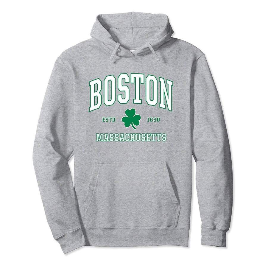 Irish Boston Sweatshirt. St. Patricks Day Hoodie MASS USA