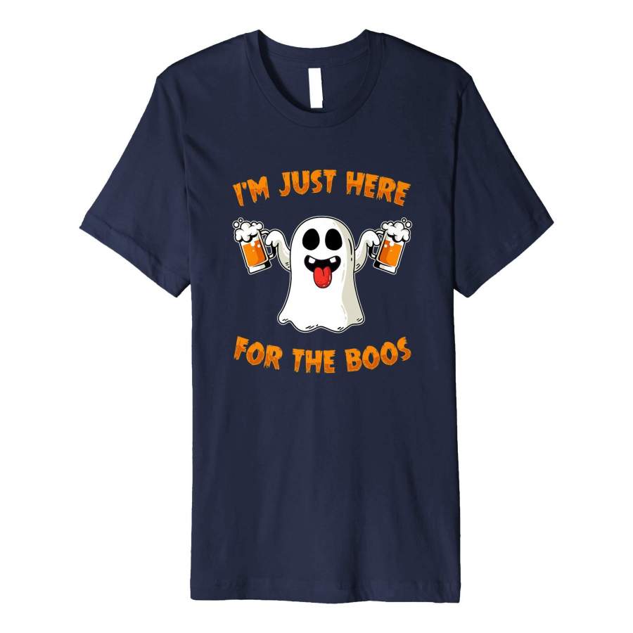 I’m Just Here For The Boos Tshirt Funny Halloween Ghost Beer