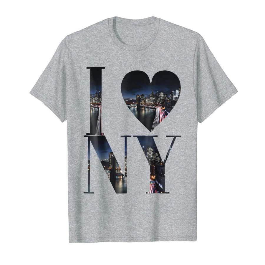 I love New York T shirt NY Heart Skyline