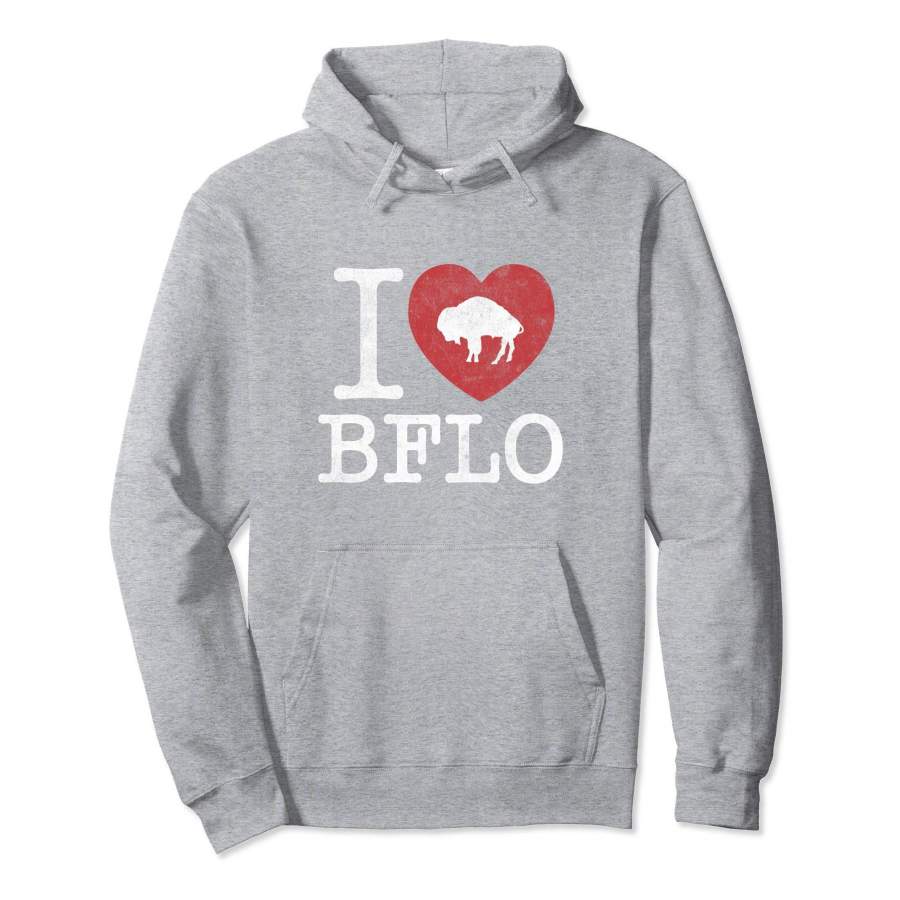 I Love Buffalo Hoodie – Vintage New York Hoodie with Bison