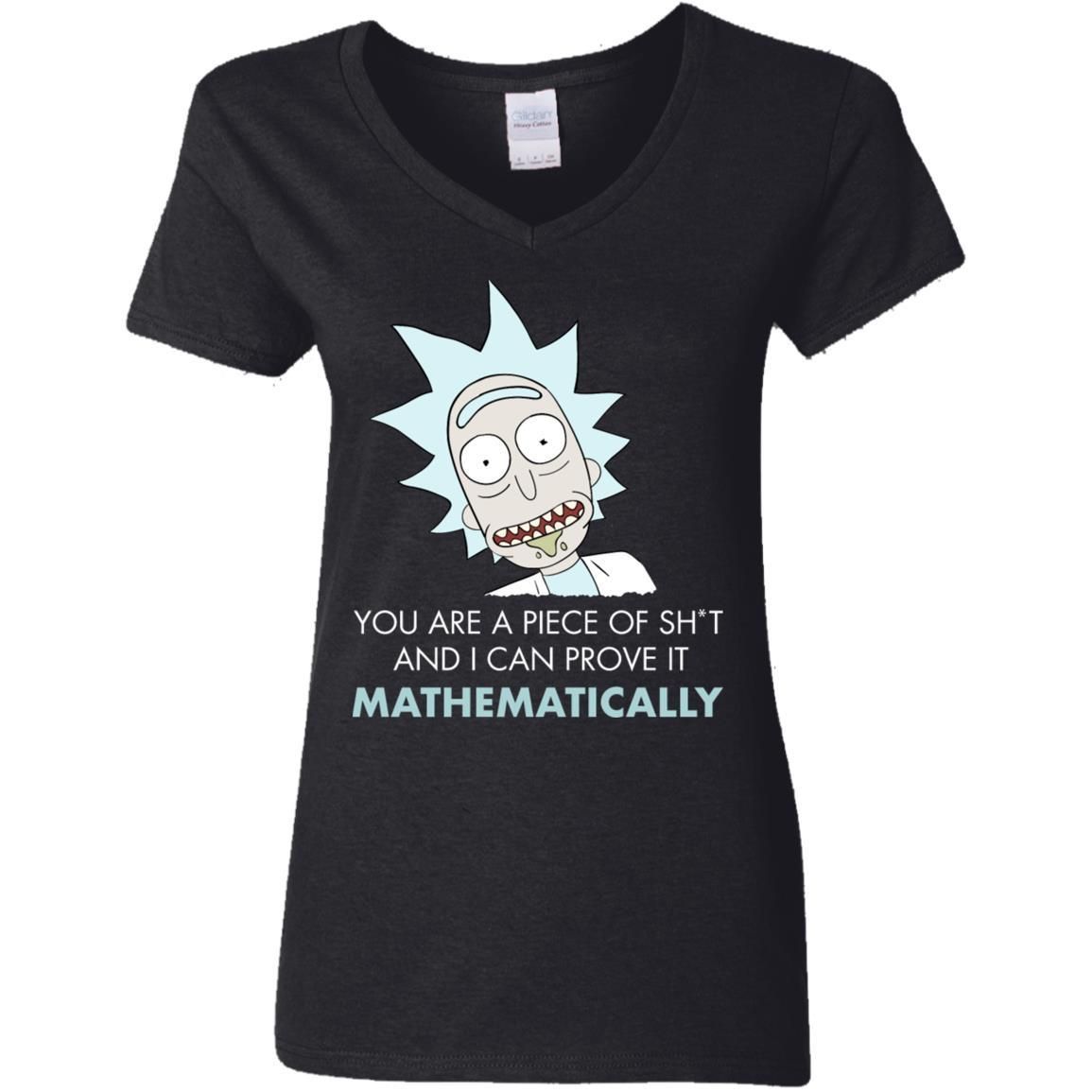 Rick And Morty Mathematical Proof Quote Women V-Neck T-Shirt