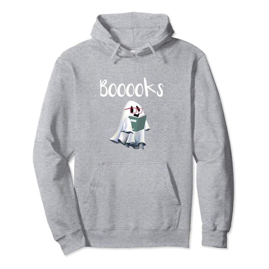 Booooks! Ghost Reading Books Halloween Librarian Hoodie