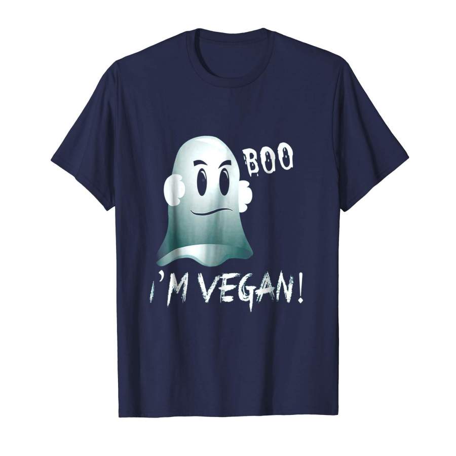 Boo I’m Vegan! Halloween Ghost funny costume T Shirt for all