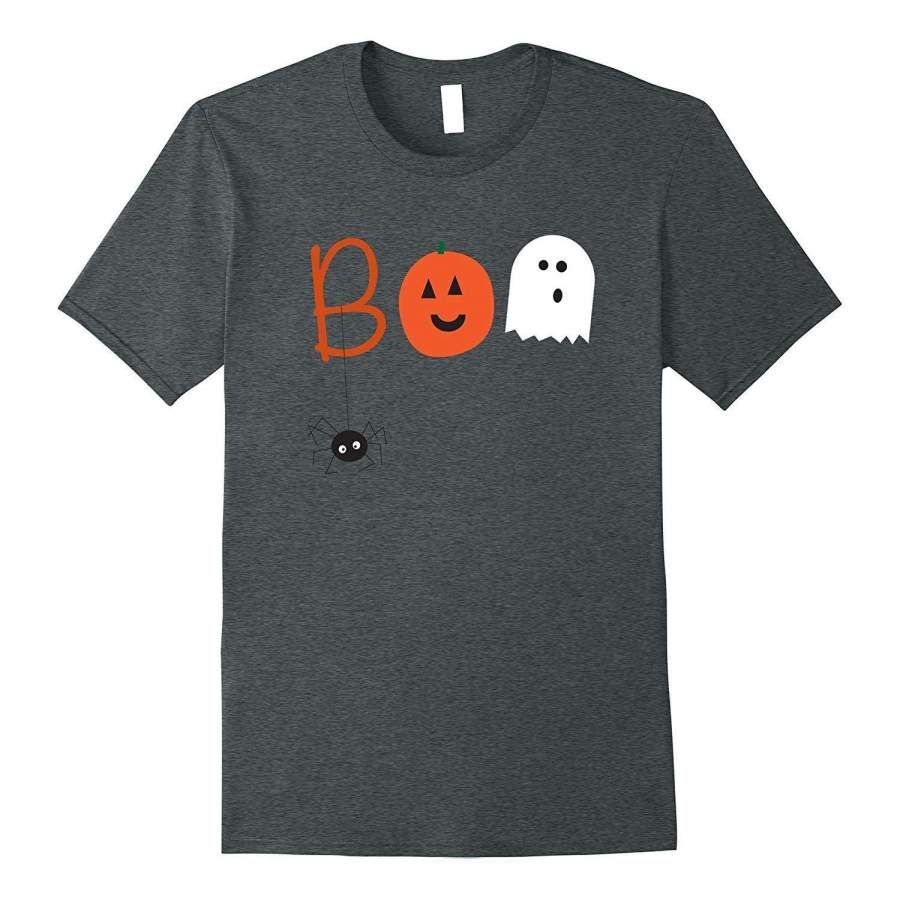 BOO Pumpkin Spider Ghost Cute Graphic Halloween Fall T-Shirt