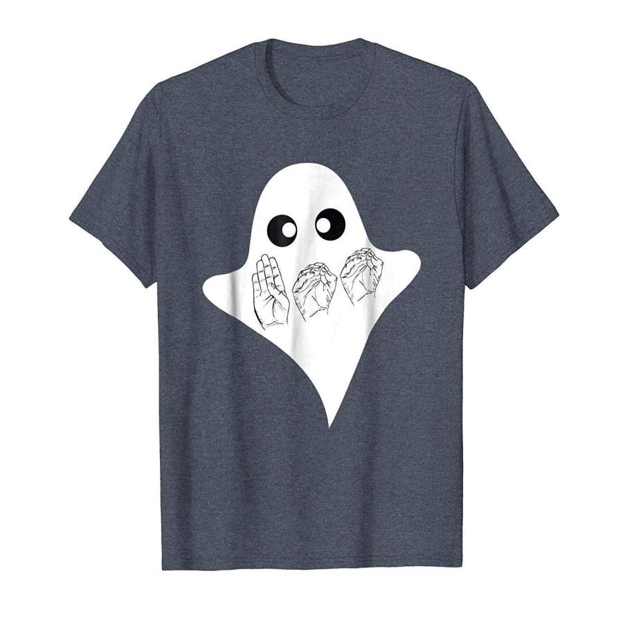 BOO ASL Sign Language Funny Ghost Halloween T-Shirt