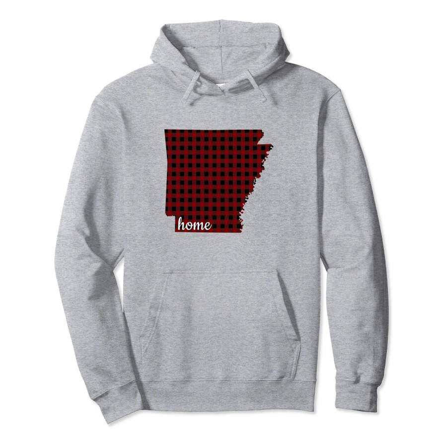 Arkansas Is Home Buffalo Plaid State Pride Hoodie