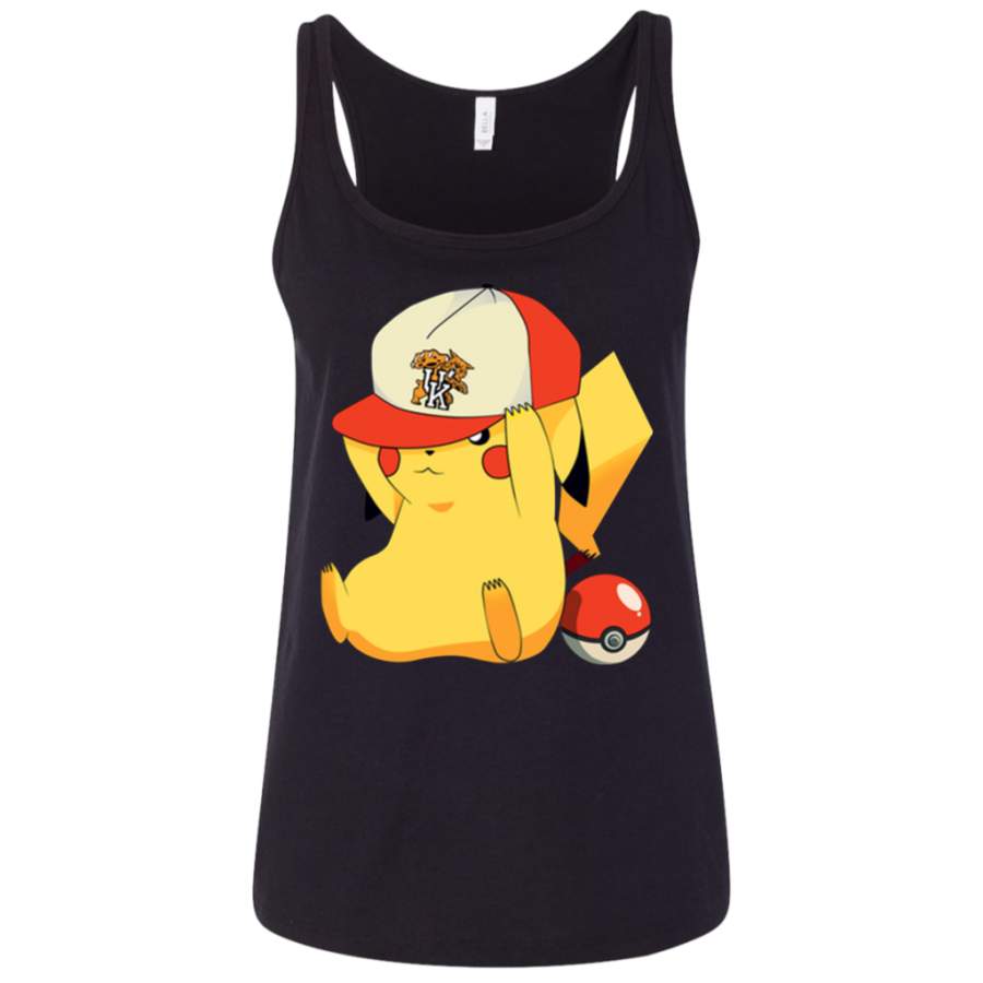 Amazing shirt Get Here Kentucky Wildcats Pikachu Pokemon funny t shirt Ladies’ Relaxed