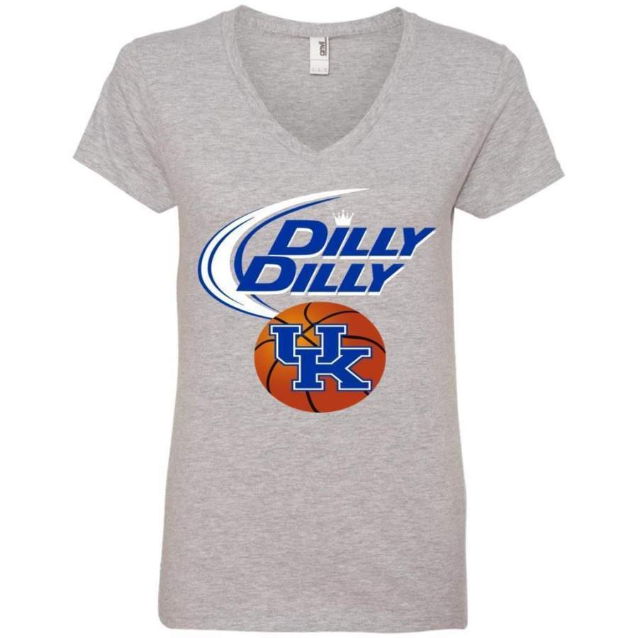 Amazing shirt Dilly Dilly Basketball Kentucky Wildcats T-shirts Ladies’ V-Neck Shirt