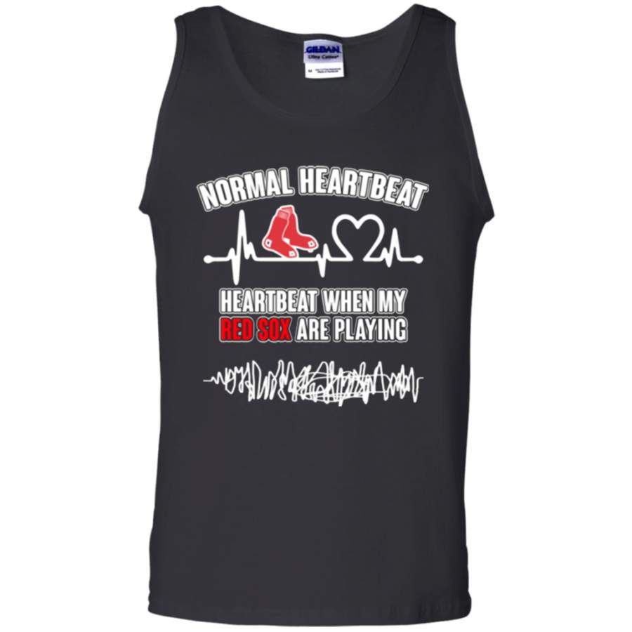 Boston Red Sox shirt Heartbeat When My Red Sox Playing Cotton Tank Top