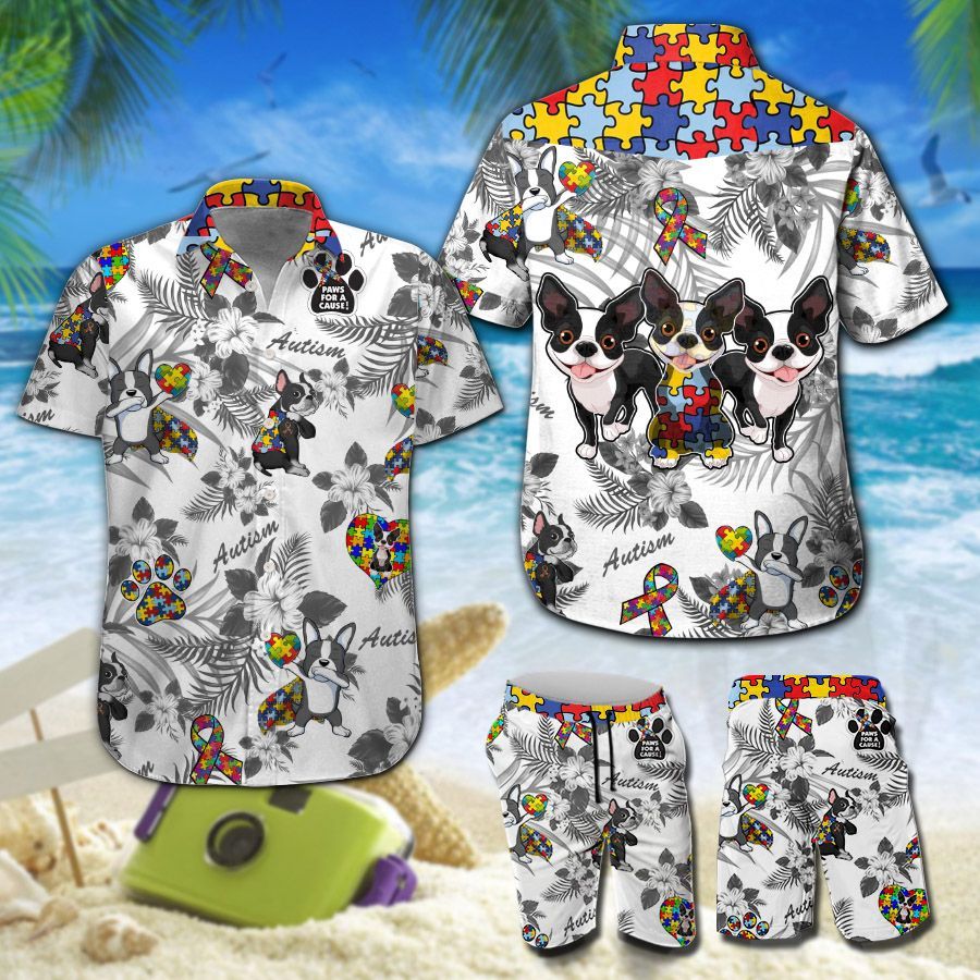 Boston Terrier Autism Hawaiian Shirt 205 ND4495