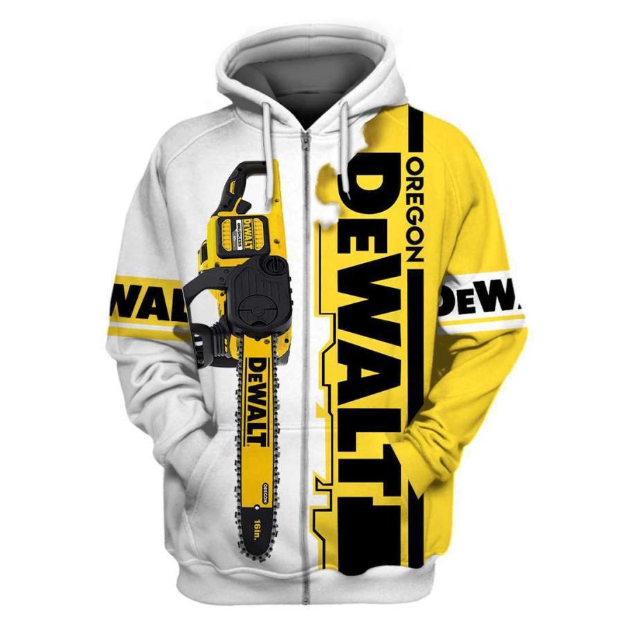 Chainsaw Dewalt Branded Unisex Zip Up Hoodie