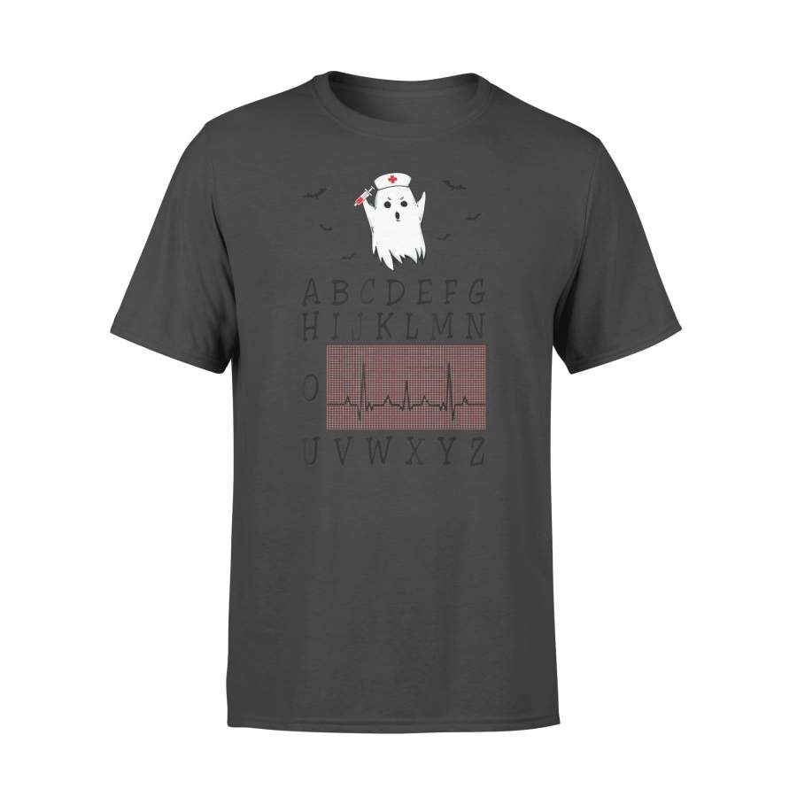 Alphabet PQRST Wave Heartbeat Boo Ghost Nurse Halloween T-Shirt – Standard T-shirt