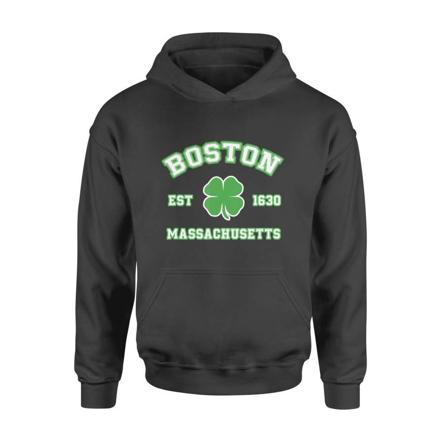 Distressed St. Patricks Day T-Shirt Irish Boston Mass Tee – Standard Hoodie