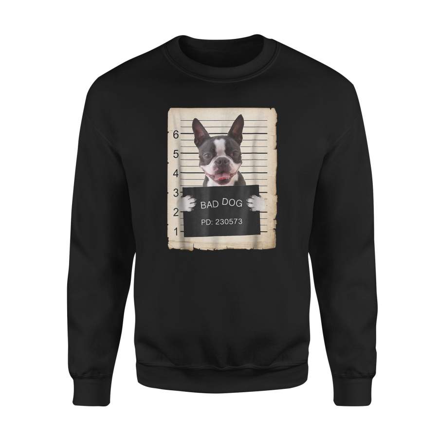 Father’s Day Black Boston terrier dog Shirt – Standard Fleece Sweatshirt