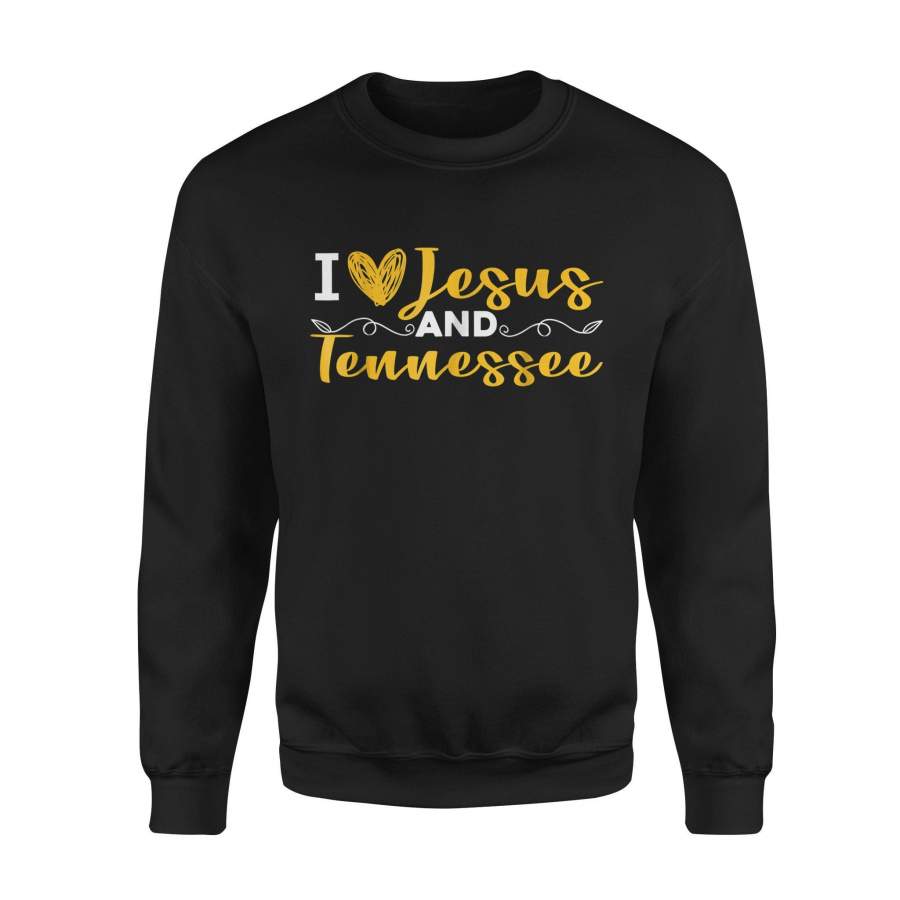 Father’s Day Black I Love Jesus And Tennessee Shirts – Standard Fleece Sweatshirt