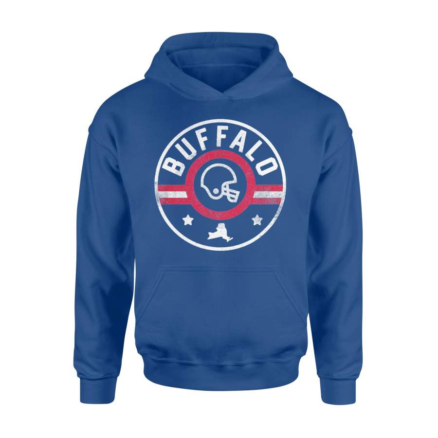 Buffalo Football Stars and Stripes New York Outline T-Shirt – Standard Hoodie