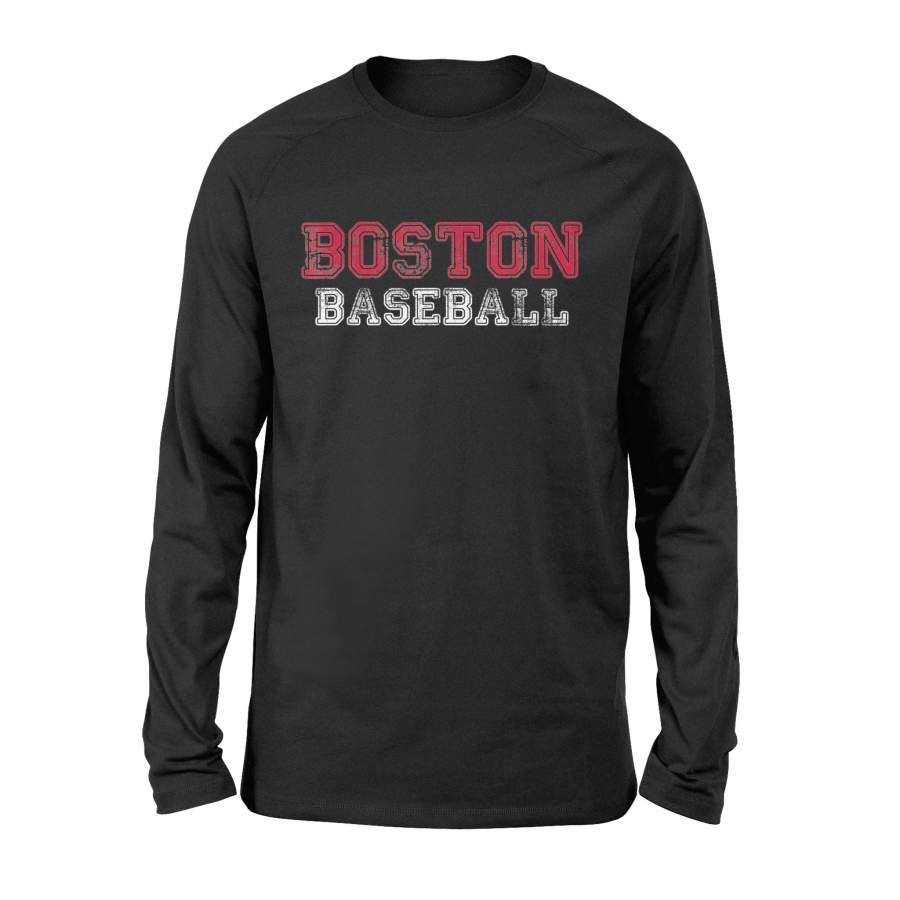 Boston Distressed Pro Baseball Team Championship T-Shirt – Standard Long Sleeve