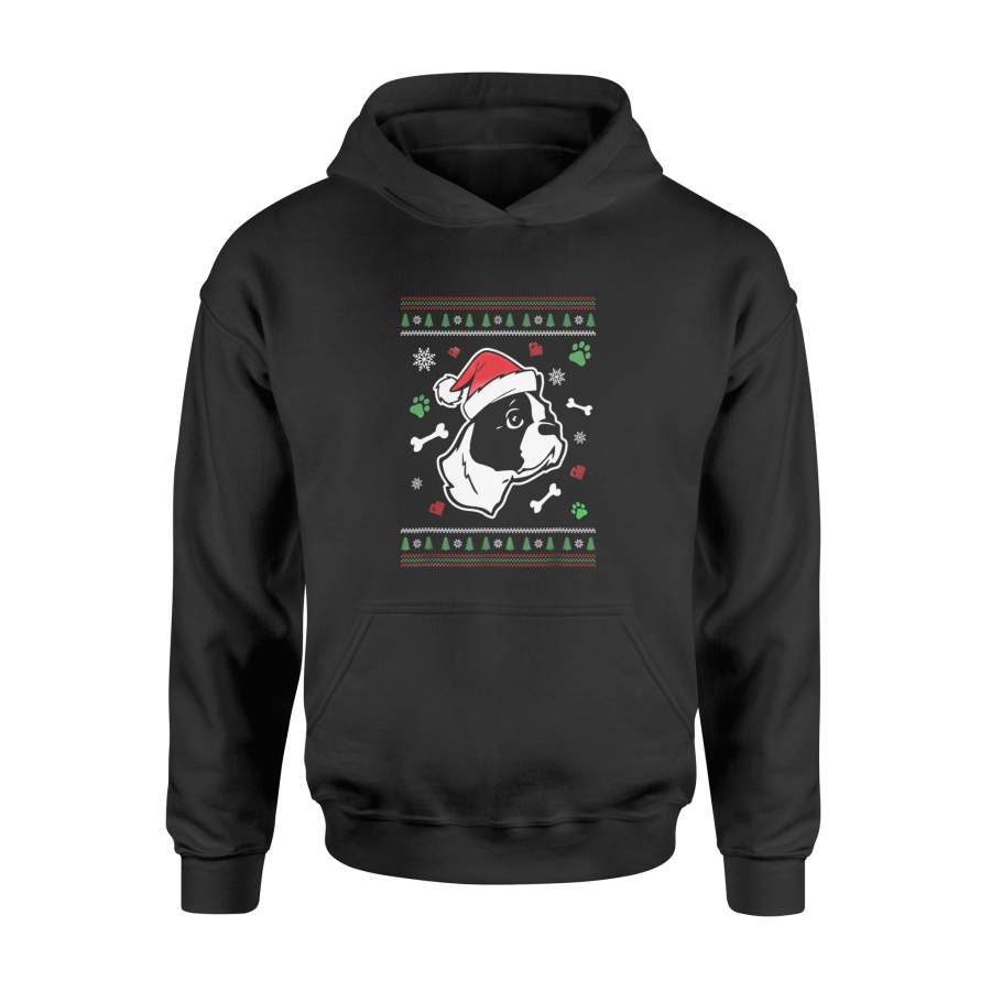 Boston Terrier Santa Claus Christmas Gift Dog T-Shirt – Standard Hoodie