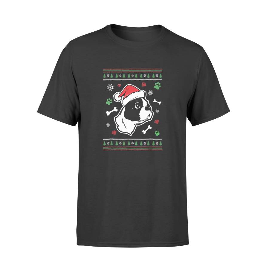 Boston Terrier Santa Claus Christmas Gift Dog T-Shirt – Standard T-shirt