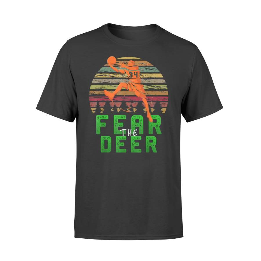 Fear The-Deer Gift For Milwaukee Basketball Bucks Fans 34 T-Shirt – Standard T-shirt