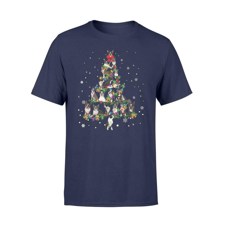 Cute Boston Terrier dog Christmas Tree gift decor Xmas tree T-Shirt – Standard T-shirt