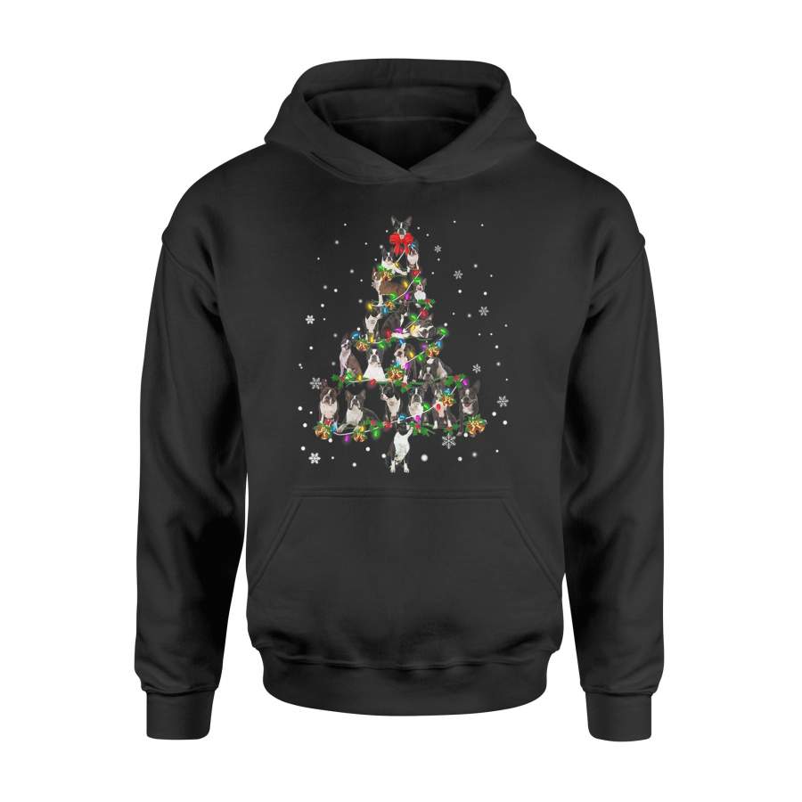 Cute Boston Terrier dog Christmas Tree gift decor Xmas tree T-Shirt – Standard Hoodie