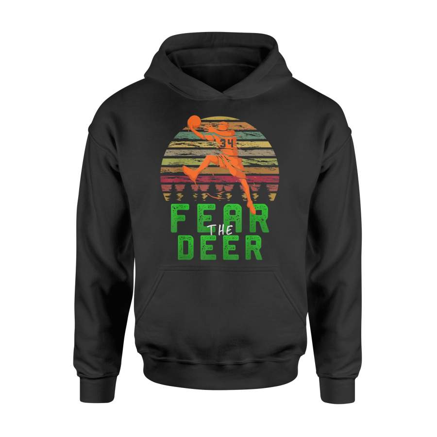 Fear The-Deer Gift For Milwaukee Basketball Bucks Fans 34 T-Shirt – Standard Hoodie