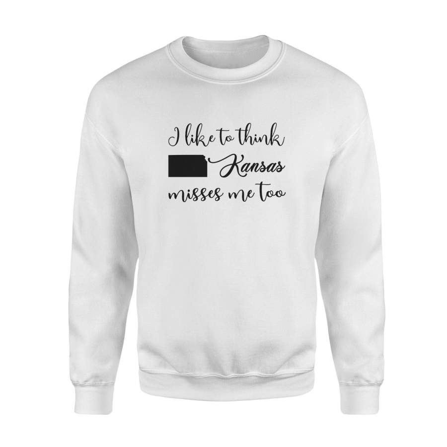 I_LIKE_TO_THINK_KANSAS_MISSES_ME_TOO – Standard Fleece Sweatshirt