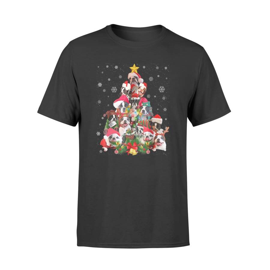 Boston Terriers Christmas Tree Shirt Xmas Gift For Dog Lover – Standard T-shirt