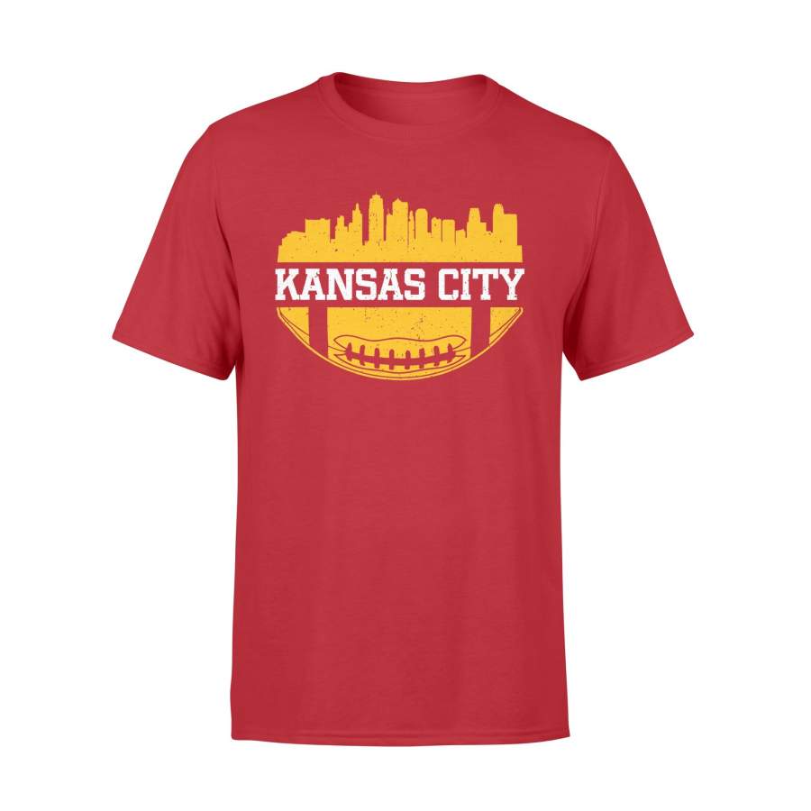 Kansas City Football Vintage KC Skyline Missouri Chief T-Shirt – Standard T-shirt