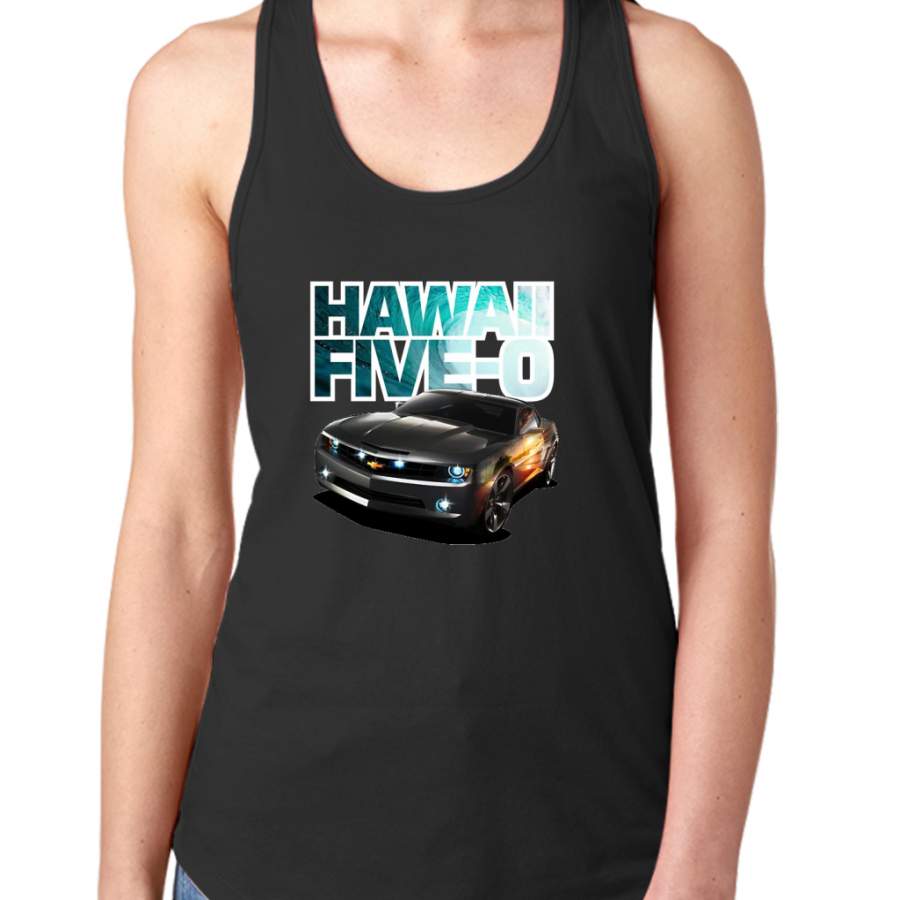 Hawaii Five-O Black Camaro (White Outline) Women Tank Top