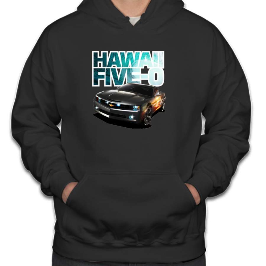 Hawaii Five-O Black Camaro (White Outline) Hoodie