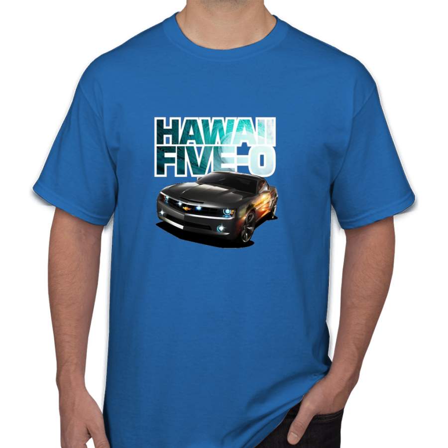 Hawaii Five-O Black Camaro (White Outline) Men T-Shirt